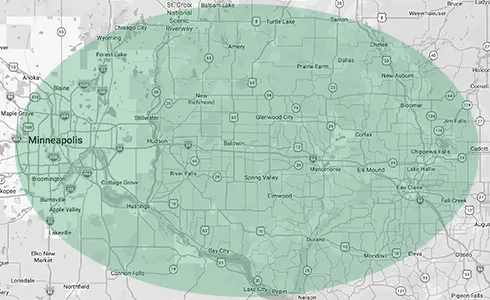 WI Fence Service Area Map